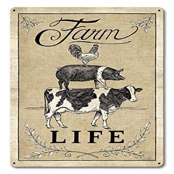 12 X 18 Satin Metal Sign - Farm Life Livestock