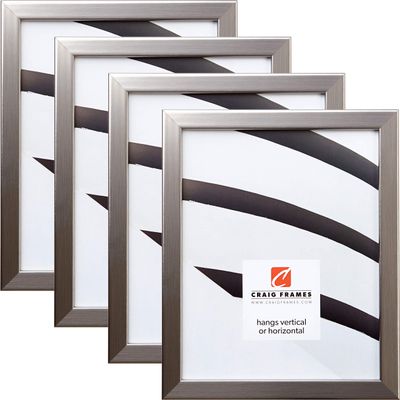 Craig Frames 72966 8.5 x 11 Inch Picture Frame, Modern Silver, Set of 4