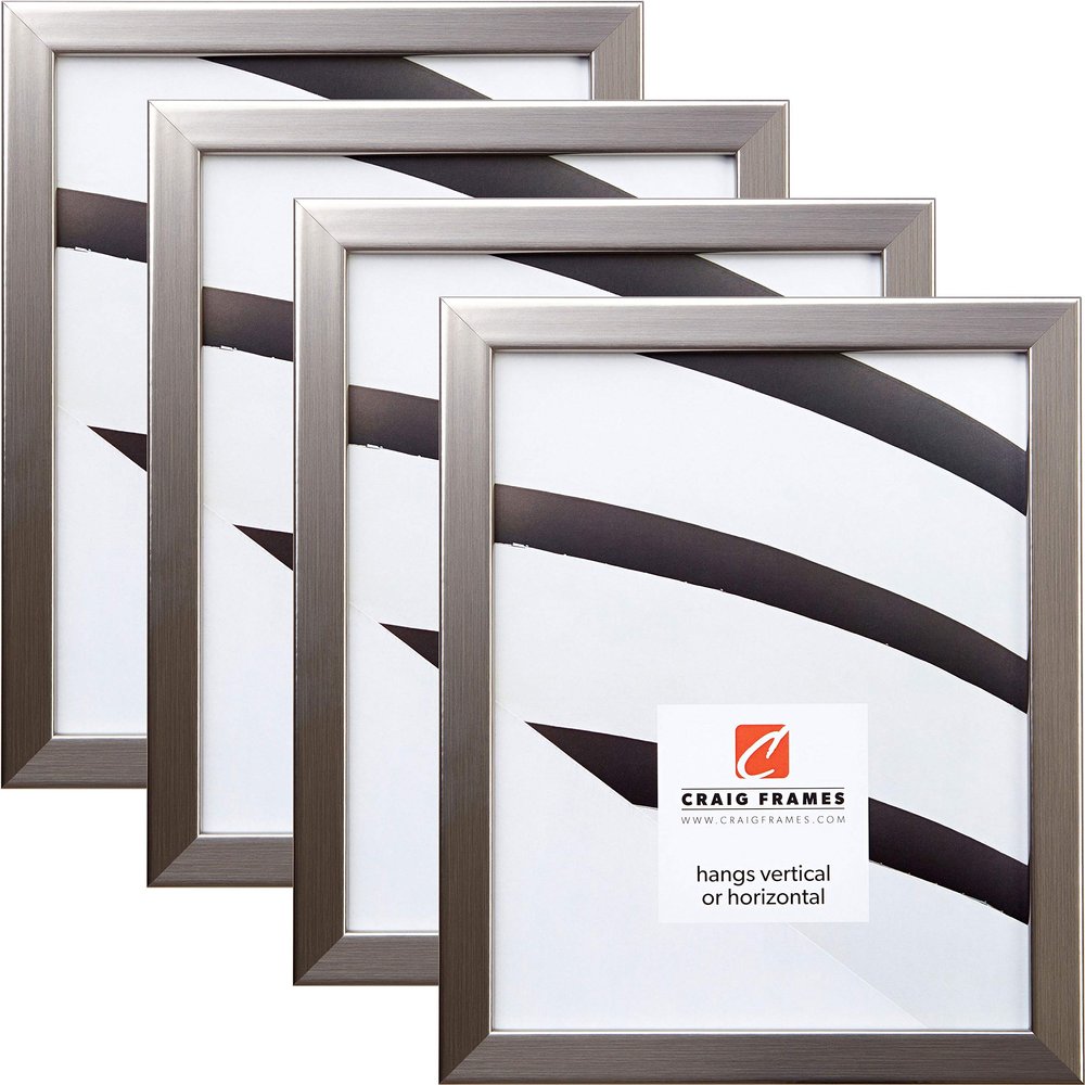 Craig Frames 72966 8.5 x 11 Inch Picture Frame, Modern Silver, Set of 4