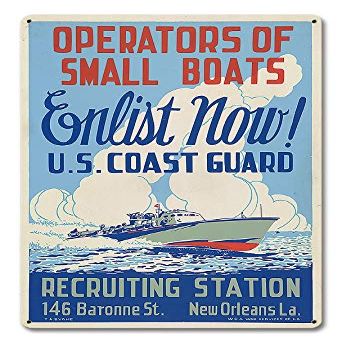 12 X 18 Satin Metal Sign - Recruiting Station Operations Small Boats