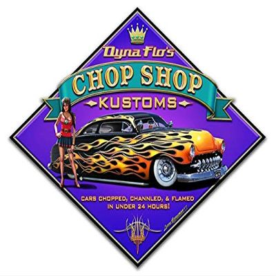 12 X 16 Plasma Metal Sign - Dyna Flo'S Chop Shop