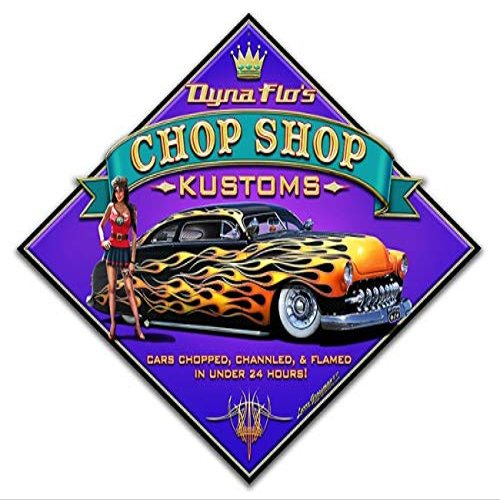 12 X 16 Plasma Metal Sign - Dyna Flo'S Chop Shop