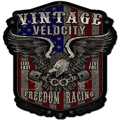 15 X 20 Plasma Metal Sign Freedom Racing Star