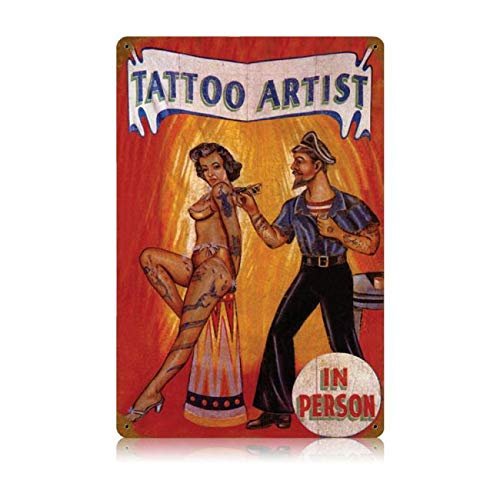 12 X 18 Vintage Metal Sign - Tattoo Artist