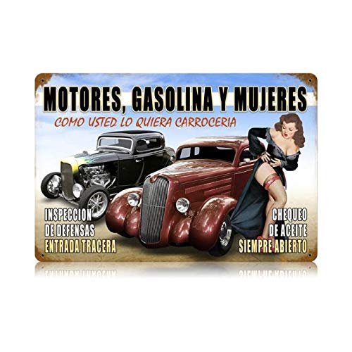 12 X 18 Vintage Metal Sign - Motors Y Mujeres