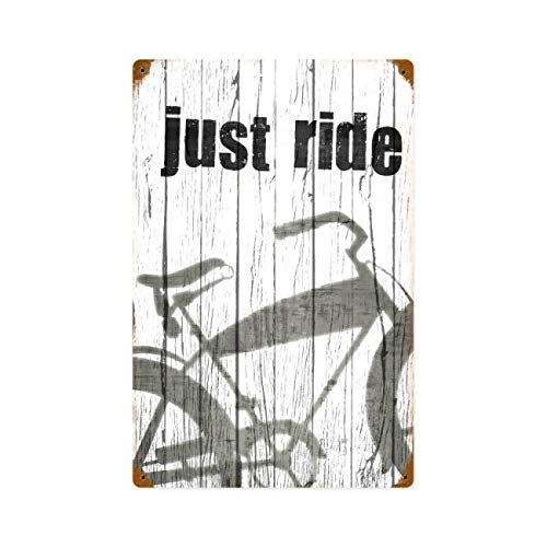 12 X 18 Vintage Metal Sign - Just Ride/W Wood Frame/W Wood Frame