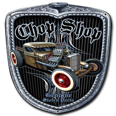 11 X 14 Plasma Metal Sign - Chop Shop Grill