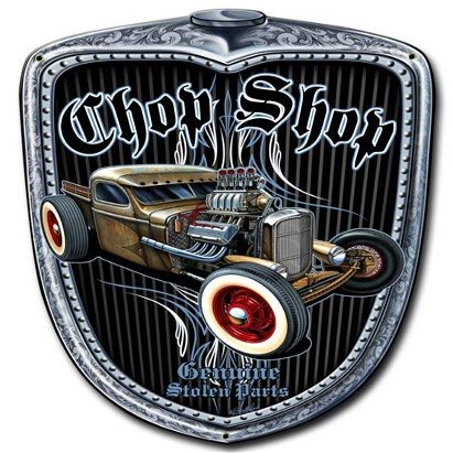 11 X 14 Plasma Metal Sign - Chop Shop Grill