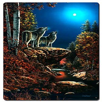16 X 24 Satin Metal Sign - Wolf Duet