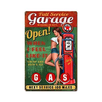 12 X 18 - Satin Metal Sign - Full Service Garage 3