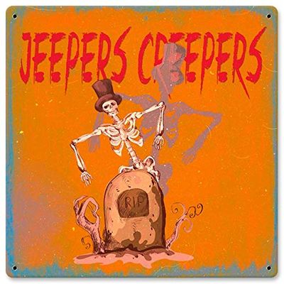 12 X 12 Satin Metal Sign - Jeepers Creepers Skeleton