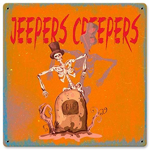 12 X 12 Satin Metal Sign - Jeepers Creepers Skeleton