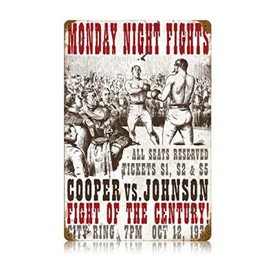 12 X 18 Vintage Metal Sign - Boxing