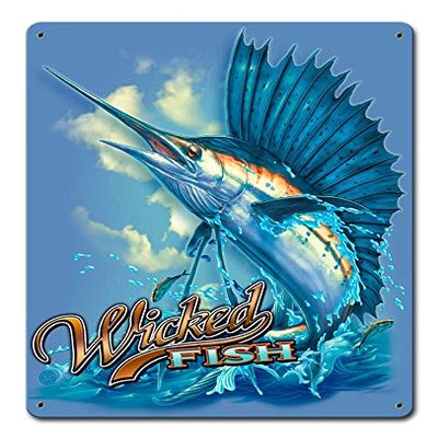 12 X 15 - Metal Sign - Sailfish Wicked Fishing