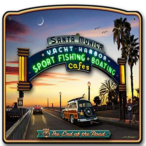 20 X 16 3D-Metal Signs 3-D Santa Monica Pier