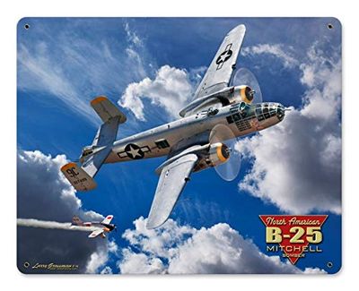 30 X 24 Satin Metal Sign B-25 Mitchell Bomber