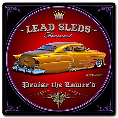 12 X 12 Satin Round Metal Sign - Lead Sleds Forever Satin