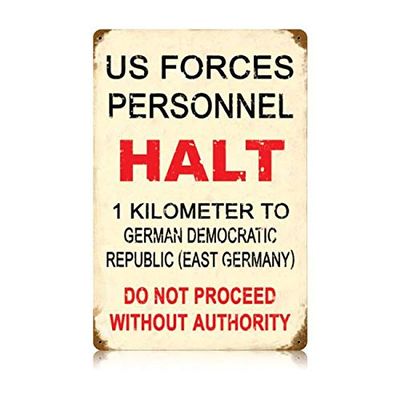 12 X 18 Vintage Metal Sign - Us Forces Halt