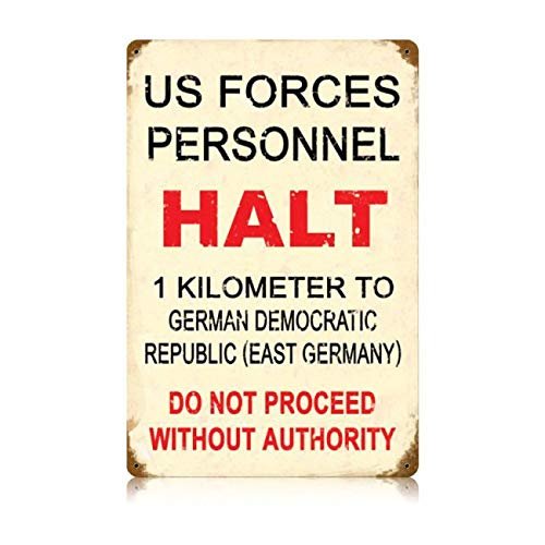 12 X 18 Vintage Metal Sign - Us Forces Halt