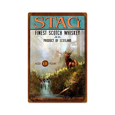 12 X 18 Vintage Metal Sign - Stag Scotch