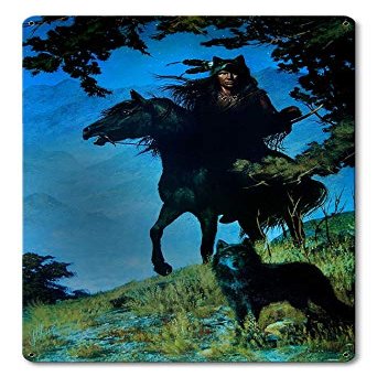 12 X 18 Satin Metal - Sign Night Wolf