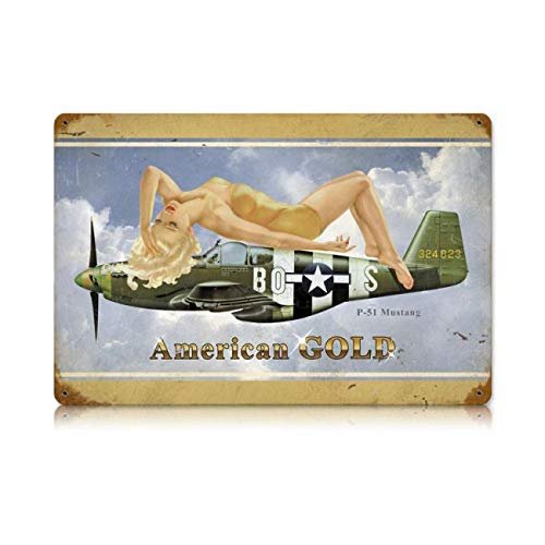 12 X 18 - Vintage Metal Sign - American Gold
