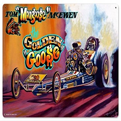 24 X 16 Satin Metal Sign Race Car Mongoose