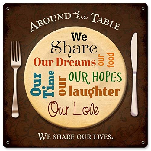 12 X 12 Satin Metal Sign - Around This Table