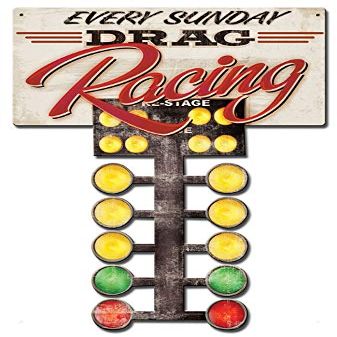 16 X 24 Plasma Metal Sign - Drag Racing