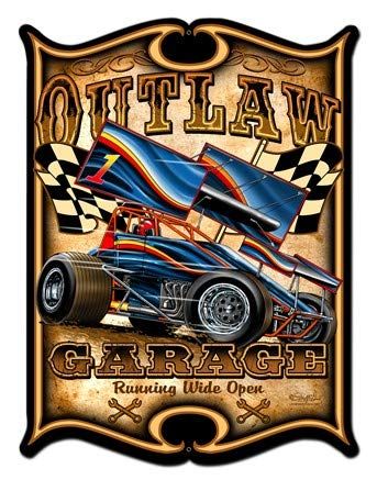 24 X 33 Plasma Metal Sign - Outlaw Sprint