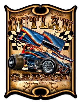 24 X 33 Plasma Metal Sign - Outlaw Sprint