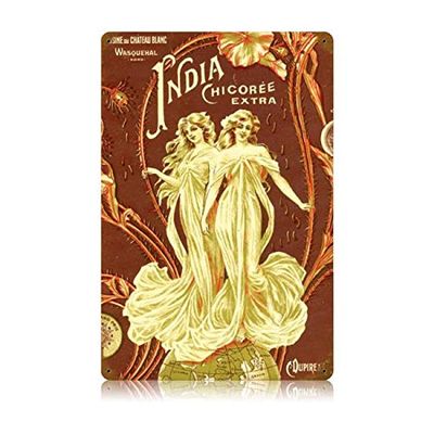 12 X 18 Vintage Metal Sign - India Coffee