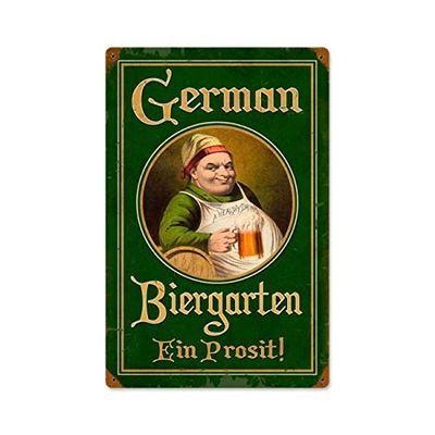 12 X 18 Vintage Metal Sign - German Biergarten
