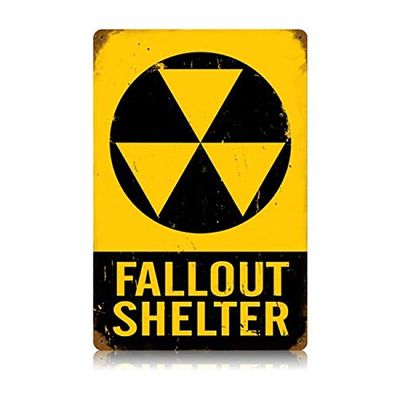 12 X 18 Vintage Metal Sign - Fallout Shelter