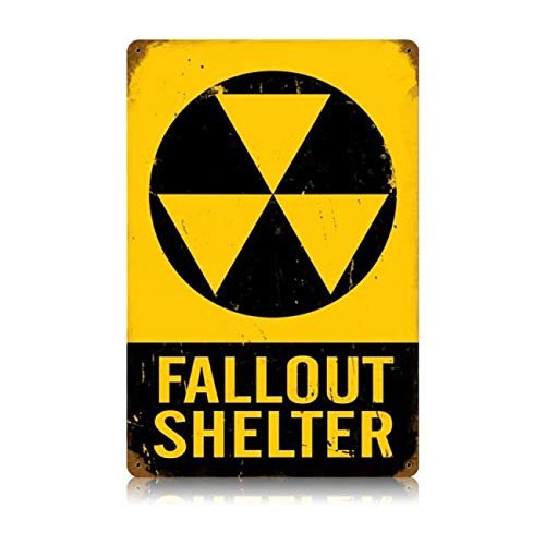 12 X 18 Vintage Metal Sign - Fallout Shelter