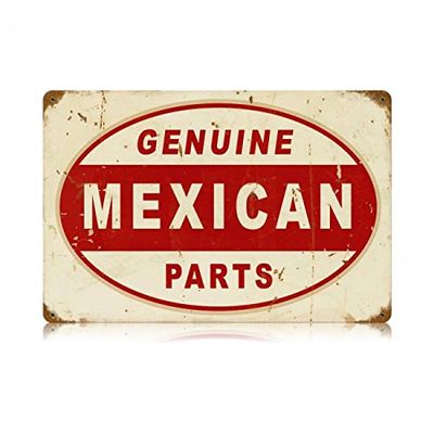 12 X 18 Vintage Metal Sign - Mexican Parts
