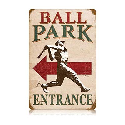 12 X 18 Vintage Metal Sign - Ball Park