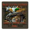 12 X 15 Satin Metal Sign Duck Hunter Brown Background view 1