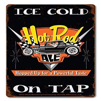 12 X 18 Vintage Metal Sign - Ice Cold Ale On Tap