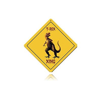12 X 12 Metal Sign - T-Rex Xing