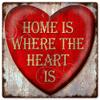 12 X 12 Satin Metal Sign - Home Is Where The Heart Is view 1
