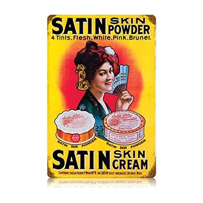 12 X 18 Vintage Metal Sign - Satin/W Wood Frame/W Wood Frame
