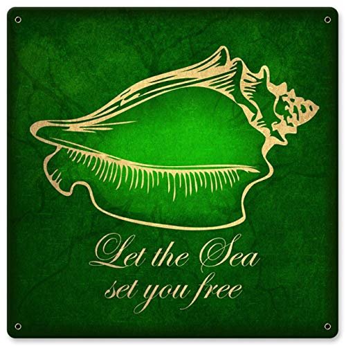 12 X 12 Satin Metal Sign - Let The Sea Set You Free