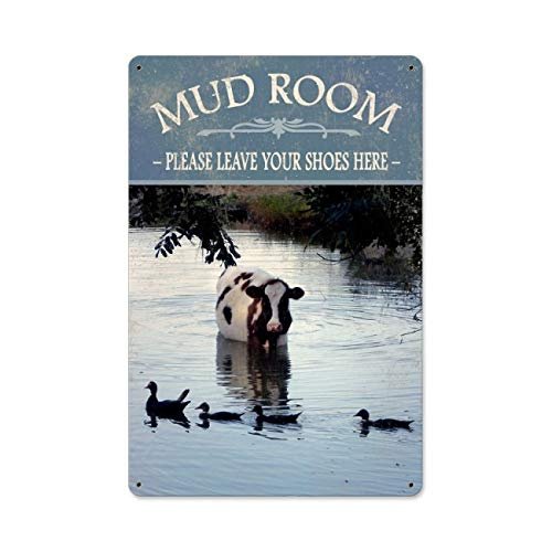 12 X 18 Satin Metal Sign - Mud Room/W Wood Frame/W Wood Frame
