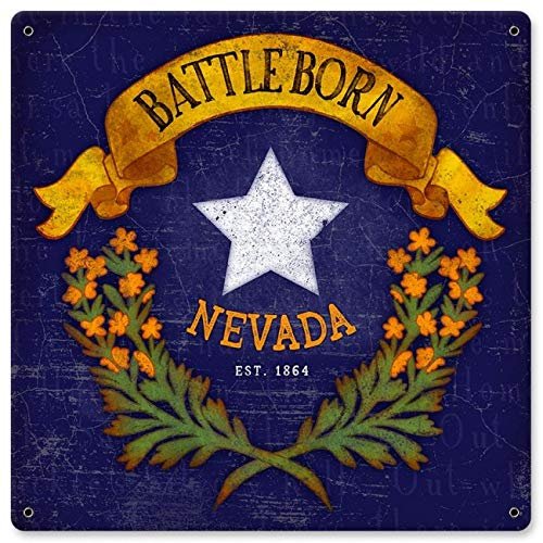 12 X 12 Satin Metal - Sign Battle Born Nevada