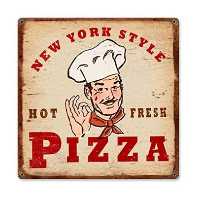 12 X 12 Vintage Metal Sign - New York Pizza