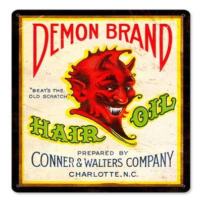 12 X 18 Satin Metal - Sign Demon Brand Hair Oil