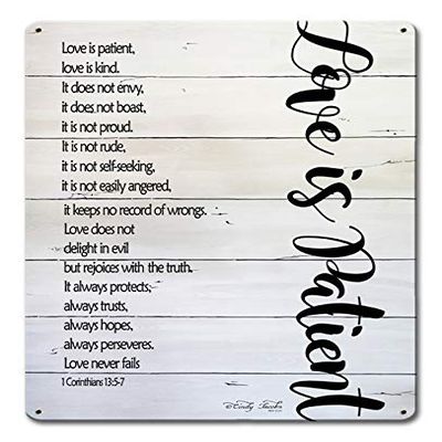 12 X 15 Satin Metal Sign - Love Is Patient