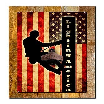 10 X 16 Bottle Opener Lineman Lighting Us Flag Bottle Opener Wood Backer