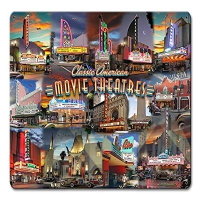 12 X 15 Satin Metal - Sign Movie Theater Collage